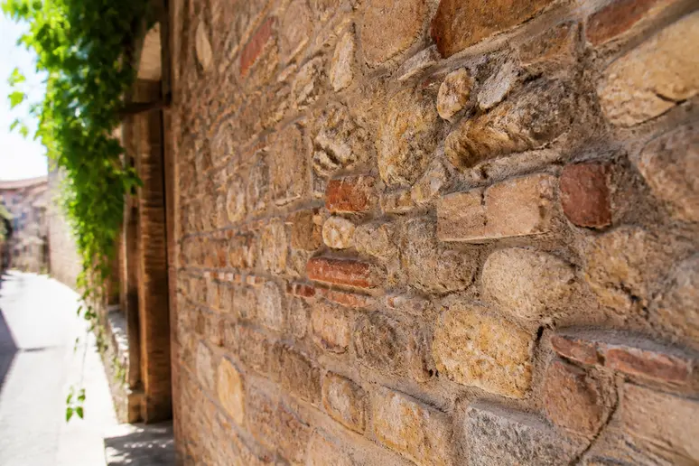 Façade de maison en briques de parement, mettant en valeur la diversité des teintes naturelles et la robustesse du matériau.